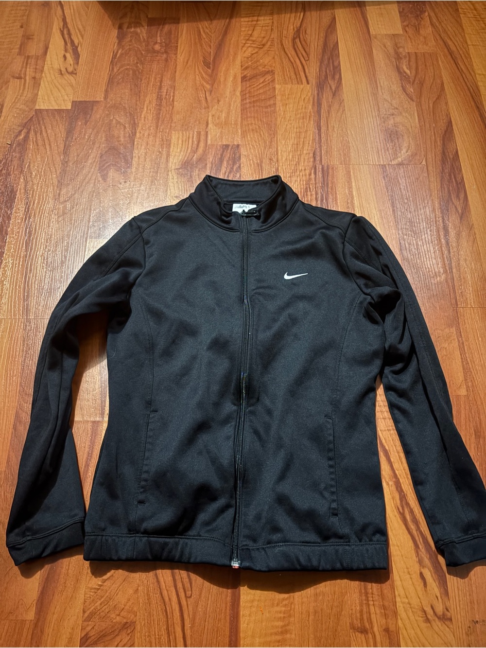 Nike Black Performance Full-Zip Jacket with White Swoosh